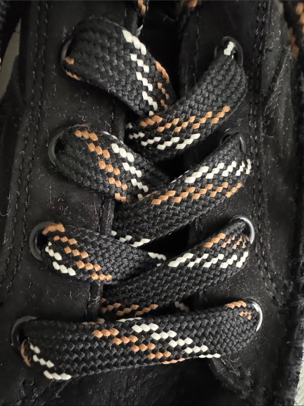 UGG women’s Black Suede Sneakers with Patterned Laces
